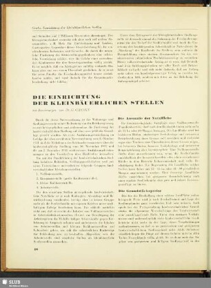 Die Einrichtung Der Kleinbäuerlichen Stellen