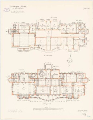 Offiziersheim Taunus, Falkenstein Hauptgebäude: Grundriss Obergeschoss, Dachgeschoss 1:100