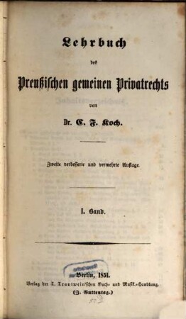 Lehrbuch des preußischen gemeinen Privatrechts, 1