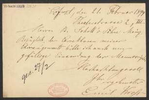 Brief an B. Schott's Söhne : 21.02.1894