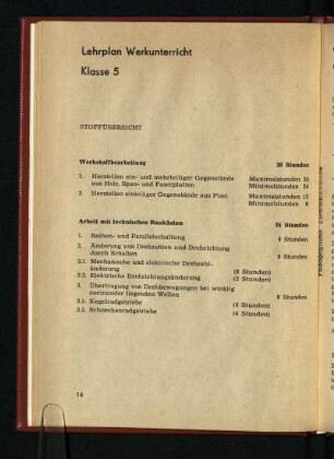 Lehrplan Werkunterricht Klasse 5