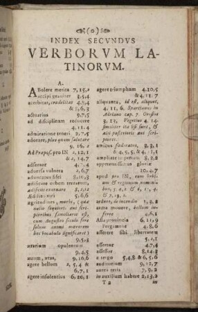 Index Secundus Verborum Latinorum.
