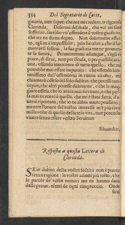 Risposta a questa Lettera di Clorinda.