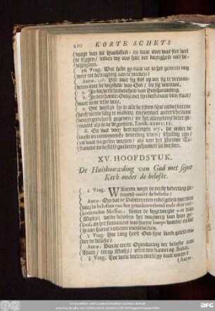 XV. Hoofdstuk. De Huishouwding van God met sijne Kerk oder de belofte.