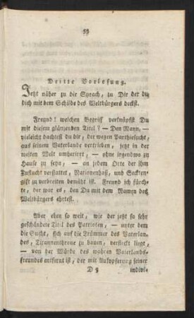 Dritte Vorlesung.