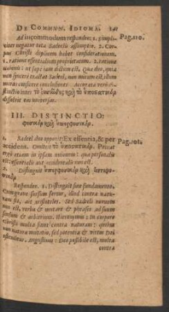 III. Distinctio ...