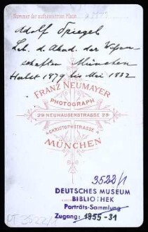 Spiegel, Adolf Karl Albrecht