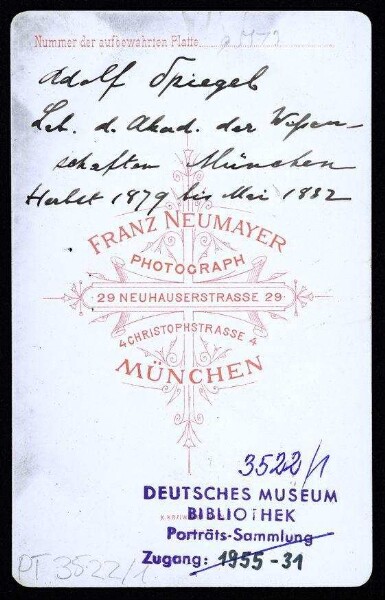 Spiegel, Adolf Karl Albrecht