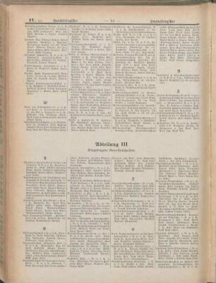 Abteilung III Eingetragene Genossenschaften.