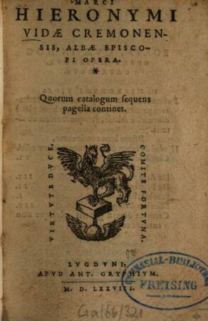 Marci Hieronymi Vidae Cremonensis, Albae episcopi opera