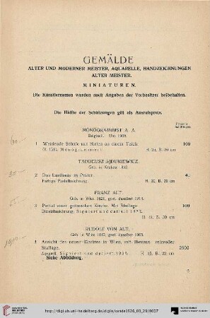 Gemälde (Nr. 1-180)