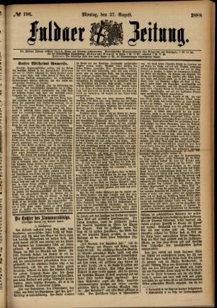 Ausgabe vom Montag, den 27. August 1888.