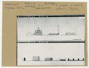 Städtebaulicher Ideenwettbewerb zum Stadtzentrum der Hauptstadt der DDR, Berlin. Berlin, Mitte, Stadtzentrum, Marx-Engels-Platz (vor 1950 Schloßplatz)