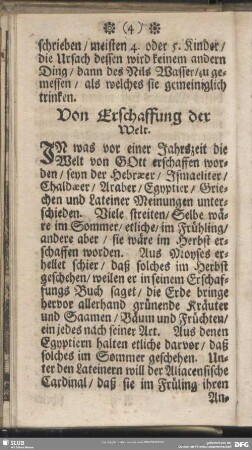 Von Erschaffung der Welt
