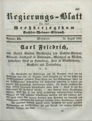 Nr. 25 : 24. August 1850