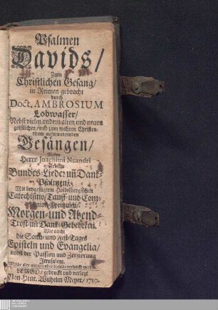 Psalmen Davids : Zum Christlichen Gesang/ in Reimen gebracht