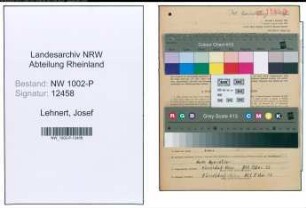 Entnazifizierung Josef Lehnert , geb. 17.05.1909 (Schweisser)