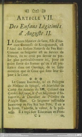 Article VII. Des Enfans Legitimes d'Auguste II