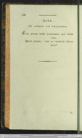 XCIX. De Puero Et Praecone