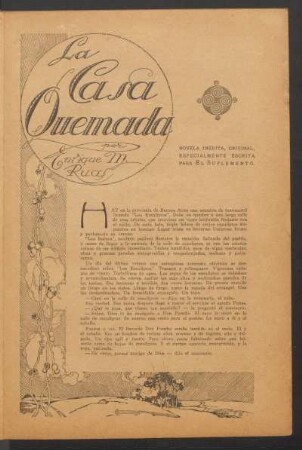 La casa quemada : Novela inédita, original, especialmente escrita para "El Suplemento". - Ilustraciones de Rechaín.