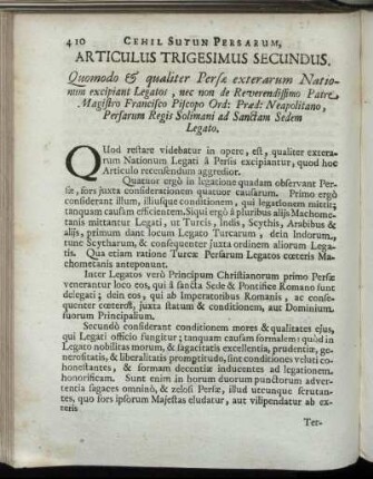Articulus Trigesimus Secundus.