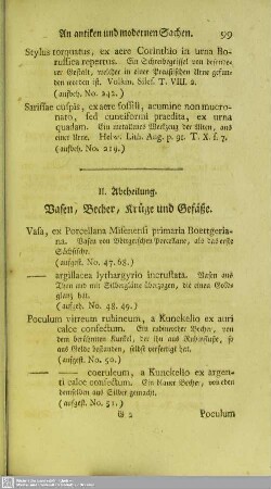 II. Abtheilung. Vasen, Becher, Krüge und Gefäße