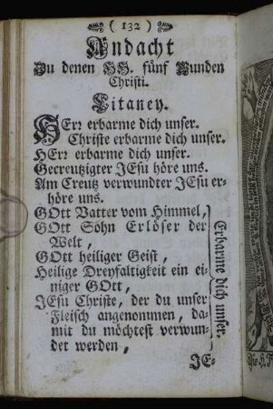 Andacht zu denen HH. fünf Wunden Christi. - Gebett Zu denen HH. fünf Wunden Christi.