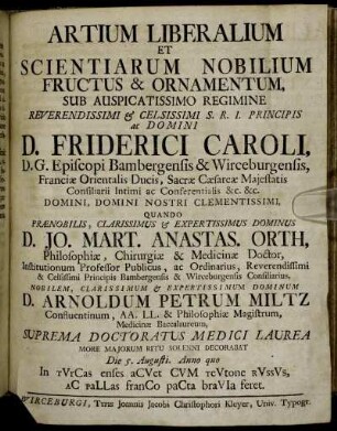 Artium Liberalium Et Scientiarum Nobilium Fructus & Ornamentum