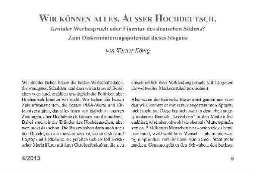 Wir können alles. Ausser Hochdeutsch.