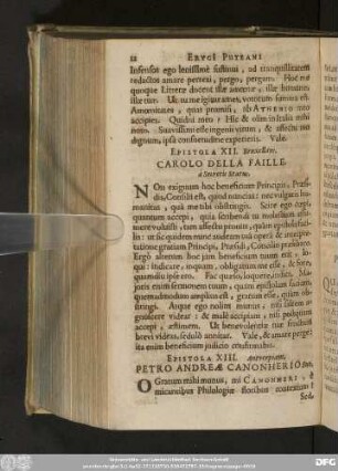 Epistola XII. Bruxellam. Carolo Della Faille. à Secretis Status.