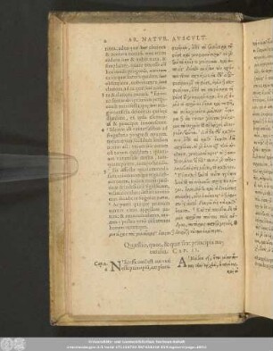 Quaestio, quot, & quae sint principia naturalia. Cap. II.