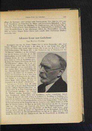 Johannes Kruse zum Gedächtnis
