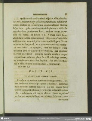 Caput VII. De Probatione Consuetudinis