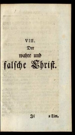 VIII. Der wahre und falsche Christ