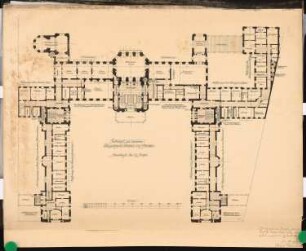 Prinzliches Palais, Berlin Schinkelwettbewerb 1901: Grundriss 2.Obergeschoss 1:200