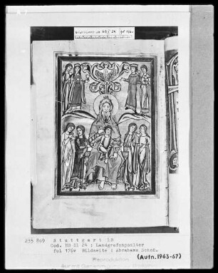 Psalterium (sogenannter Landgrafenpsalter) — Totenreich mit Abrahams Schoß, Folio 176verso
