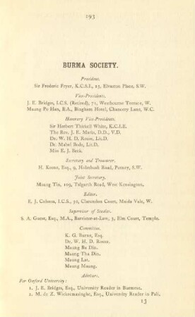 Burma Society