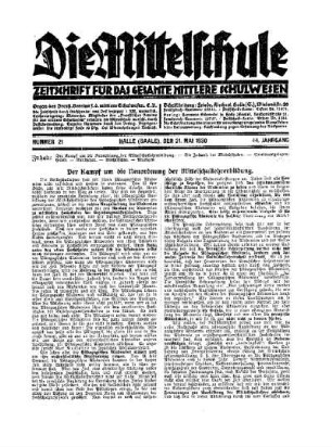 Der Kampf um die Neuordnung der Mittelschullehrerbildung