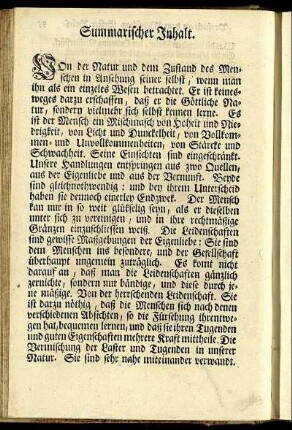 Summarischer Inhalt.