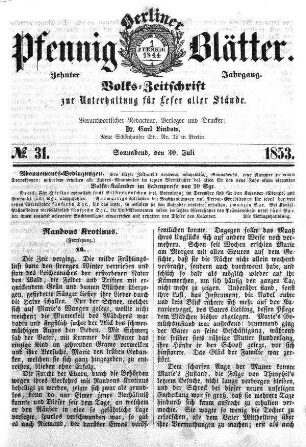 Nr. 31, Sonnabend, den 30. Juli