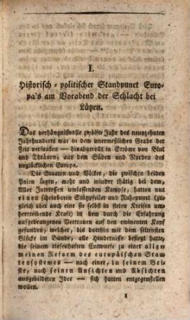 Welthistorische Ansicht vom Zustande Europa's am Vorabend der Schlacht bei Leipzig im Jahre Achtzehnhundert Dreizehn
