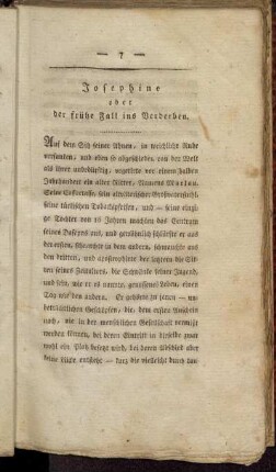 Josephine oder der frühe Fall ins Verderben.