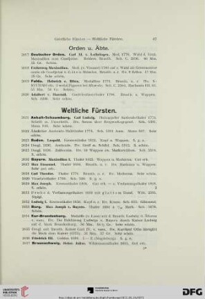 Weltliche Fürsten (Nr. 2021-2099)