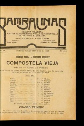 Compostela vieja : sainete en un acto y tres cuadros