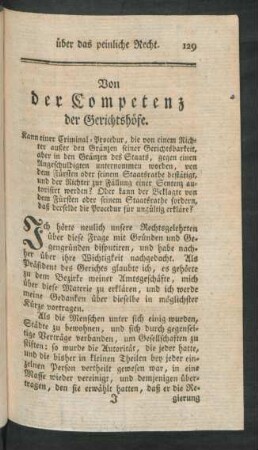 Von der Competenz der Gerichtshöfe.