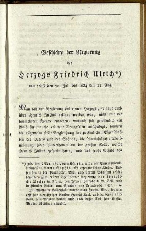 Geschichte der Regierung des Herzogs Friedrich Ulrich