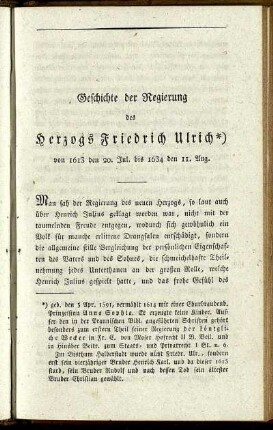 Geschichte der Regierung des Herzogs Friedrich Ulrich