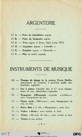 Instruments de musique (Nr. 68-75)