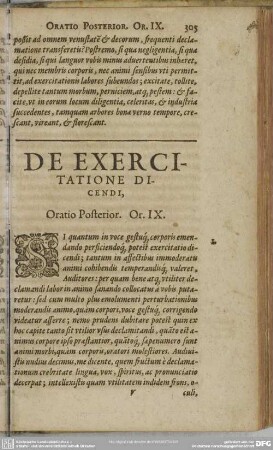 [Oratio Posterior. Or. IX.] De Exercitatione Dicendi