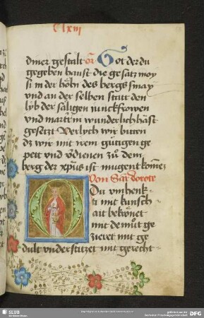 58r: historisierte Deckfarbeninitiale